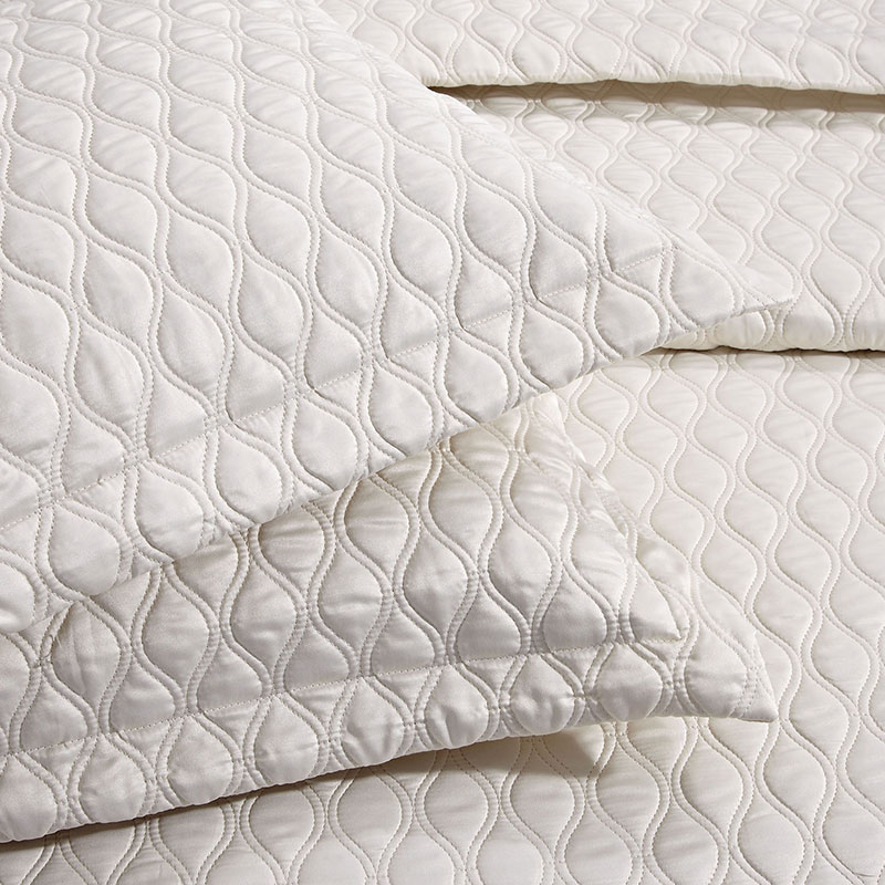 ivory geometric embroidery satin quilt covers