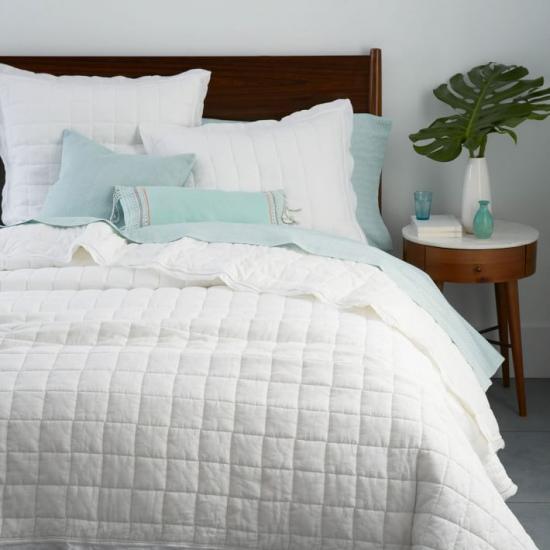 check pattern quilted coverlet set
