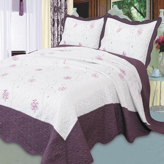 oversized queen flower embroidery bedspread