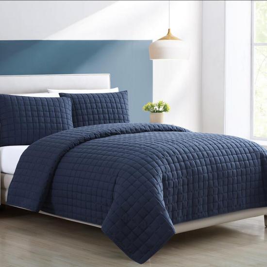 Geometric Solid Quilted Bedspread
