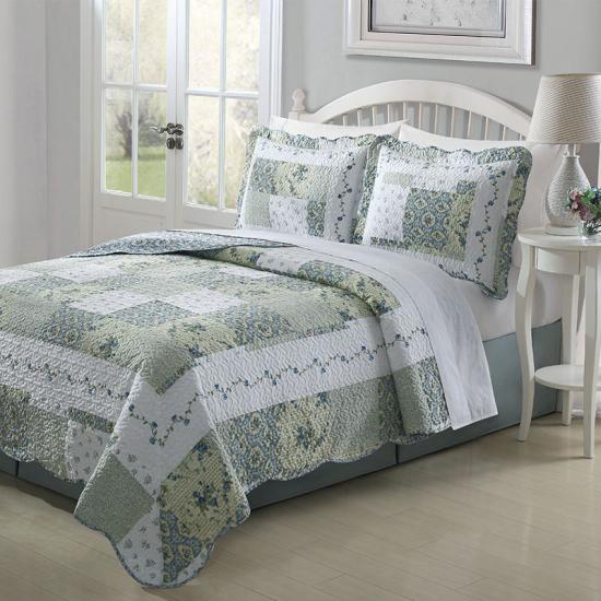 couvre-lit et couvertures matelassés à motif patchwork