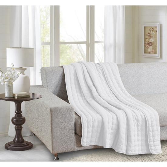 water washed solid quilted blankets throw